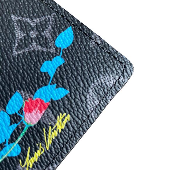 NWT Louis Vuitton Pocket Organizer Monogram Eclipse Foliage Black Floral Boxed - Picture 9 of 16